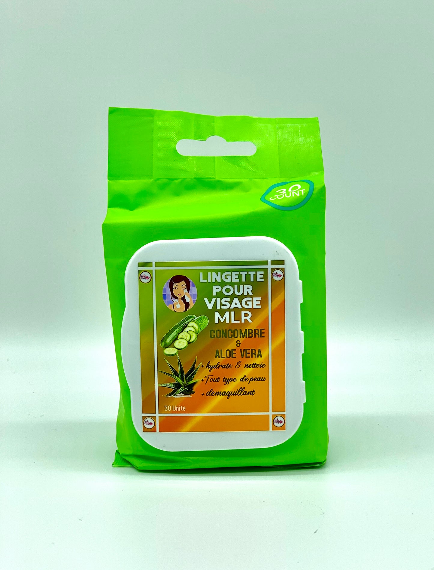 LINGETTE POUR VISAGE ( Face wipes ) CONCOMBRE & ALOE VERA
