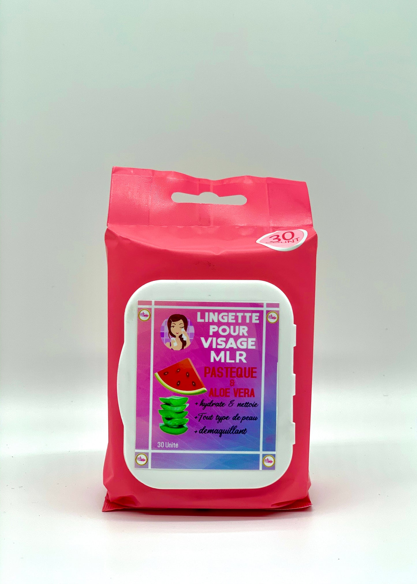 LINGETTE POUR VISAGE ( Face wipes ) PASTEQUE & ALOE VERA